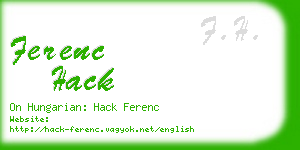 ferenc hack business card